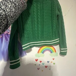 Abercrombie & Fitch Green Cable Knit Sweater fit like small